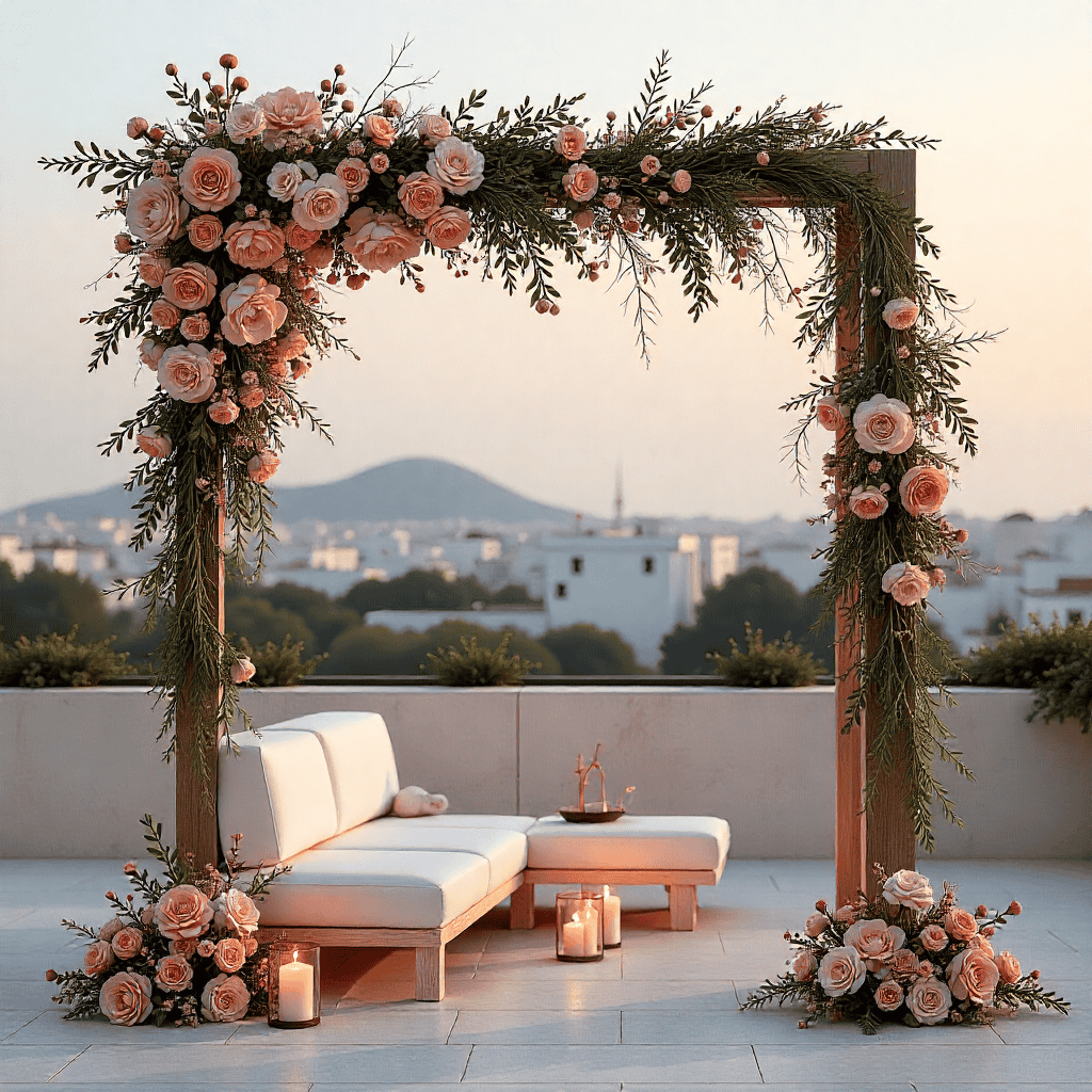 Luxury bouquet with peonies and garden roses